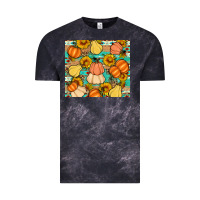 Cloud Black pumpkin sunflowers leaves Vintage Tee - Artiststas