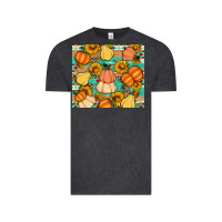 Vintage Black pumpkin sunflowers leaves Vintage Tee - Artiststas