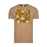 Pumpkin Sunflowers Leaves Vintage Tee | Teevron