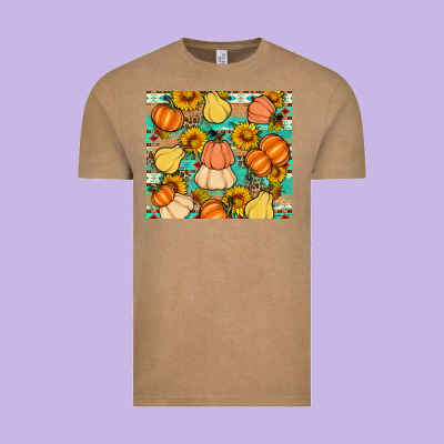 Pumpkin Sunflowers Leaves Vintage Tee Designed By Artiststas
