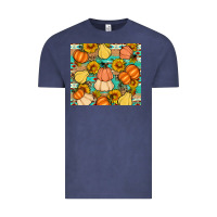 Vintage Denim pumpkin sunflowers leaves Vintage Tee - Artiststas
