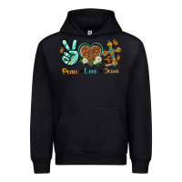 Black peace love jesus Urban Hoodie - texasbilliewilder