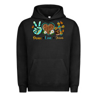 Pigment Black peace love jesus Urban Hoodie - texasbilliewilder