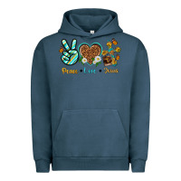 Pigment Midnight Navy peace love jesus Urban Hoodie - texasbilliewilder