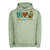 Pigment Oil Green peace love jesus Urban Hoodie - texasbilliewilder