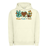 Pigment Pistachio peace love jesus Urban Hoodie - texasbilliewilder