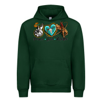 Forest Green peace love rodeo Urban Hoodie - texasbilliewilder