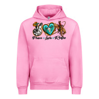 Fuchsia Pink peace love rodeo Urban Hoodie - texasbilliewilder
