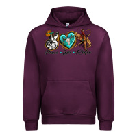 Mauve Wine peace love rodeo Urban Hoodie - texasbilliewilder