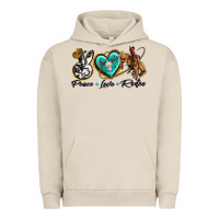 Pigment French Oak peace love rodeo Urban Hoodie - texasbilliewilder