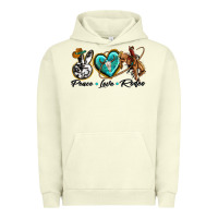 Pigment Pistachio peace love rodeo Urban Hoodie - texasbilliewilder
