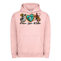 Pigment Salmon peace love rodeo Urban Hoodie - texasbilliewilder