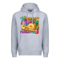 Heather Grey farm fresh pineapple Premium Hoodie - Zillion Design Studio