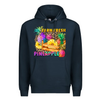 Navy farm fresh pineapple Premium Hoodie - Zillion Design Studio