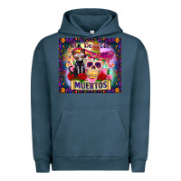 Pigment Midnight Navy dia de los muertos Urban Hoodie - Zillion Design Studio