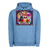 Pigment Pebble Blue dia de los muertos Urban Hoodie - Zillion Design Studio