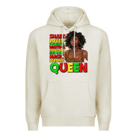 Oatmeal Heather black queen quotes juneteenth Premium Hoodie - texasbilliewilder