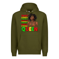 Army Green black queen quotes juneteenth Premium Hoodie - texasbilliewilder
