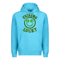 Ocean Blue feeling lucky with leopard Premium Hoodie - RanaPortraitStore