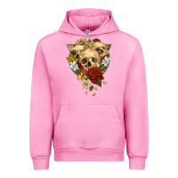 Fuchsia Pink Triangle Flower Skeletons Urban Hoodie - RanaPortraitStore