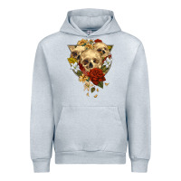 Heather Grey Triangle Flower Skeletons Urban Hoodie - RanaPortraitStore