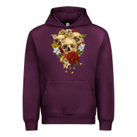 Mauve Wine Triangle Flower Skeletons Urban Hoodie - RanaPortraitStore