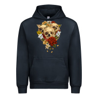 Navy Triangle Flower Skeletons Urban Hoodie - RanaPortraitStore