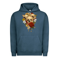 Pigment Midnight Navy Triangle Flower Skeletons Urban Hoodie - RanaPortraitStore
