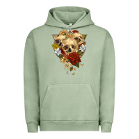 Pigment Oil Green Triangle Flower Skeletons Urban Hoodie - RanaPortraitStore