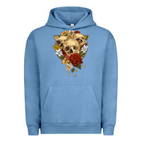 Pigment Pebble Blue Triangle Flower Skeletons Urban Hoodie - RanaPortraitStore