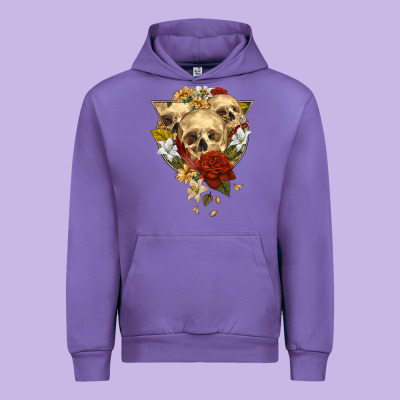 Urban Hoodie Triangle Flower Skeletons