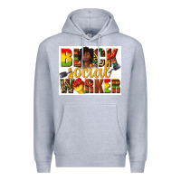 Heather Grey black social worker Premium Hoodie - texasbilliewilder