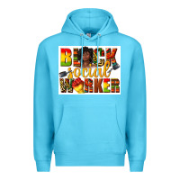 Ocean Blue black social worker Premium Hoodie - texasbilliewilder