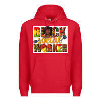 Red black social worker Premium Hoodie - texasbilliewilder