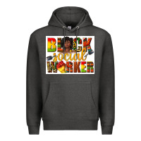 Charcoal Heather black social worker Premium Hoodie - texasbilliewilder