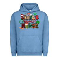 Pigment Pebble Blue santa's favorite nurse Urban Hoodie - Zillion Design Studio