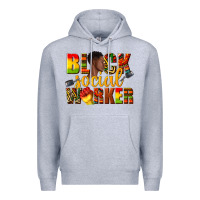 Heather Grey black social worker Premium Hoodie - texasbilliewilder