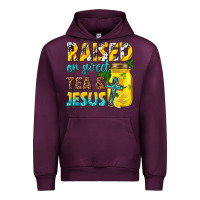 Mauve Wine raised on sweet tea and jesus Urban Hoodie - texasbilliewilder
