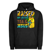 Pigment Black raised on sweet tea and jesus Urban Hoodie - texasbilliewilder