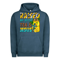 Pigment Midnight Navy raised on sweet tea and jesus Urban Hoodie - texasbilliewilder