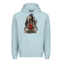 Blue Mist floral skeleton Premium Hoodie - RanaPortraitStore