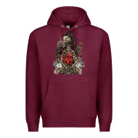 Burgundy floral skeleton Premium Hoodie - RanaPortraitStore