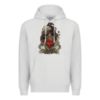 Dove Grey floral skeleton Premium Hoodie - RanaPortraitStore