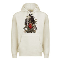 Oatmeal Heather floral skeleton Premium Hoodie - RanaPortraitStore
