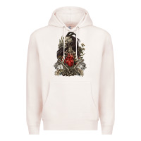 Pale Pink floral skeleton Premium Hoodie - RanaPortraitStore