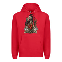 Red floral skeleton Premium Hoodie - RanaPortraitStore