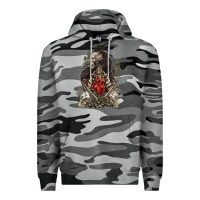Slate Camo floral skeleton Premium Hoodie - RanaPortraitStore