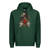 Sports Green floral skeleton Premium Hoodie - RanaPortraitStore