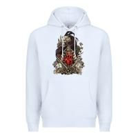 White floral skeleton Premium Hoodie - RanaPortraitStore