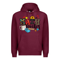 Burgundy math teacher Premium Hoodie - Zillion Design Studio